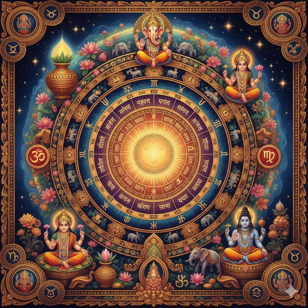 Illustration of Panchang calendar